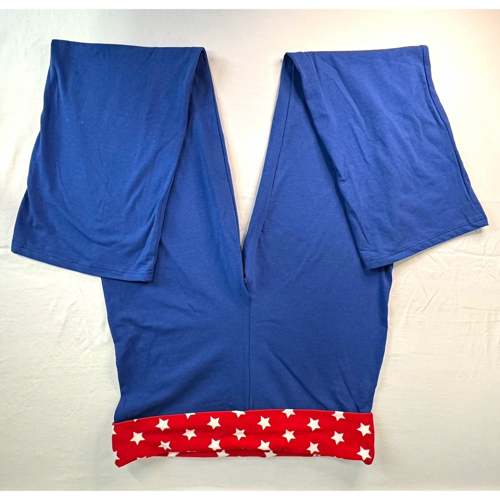 Underboss Wonder Woman Women's XL Blue Stars High Rise Stretch Ankle Leggings